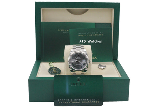 BNIB Rolex Datejust 41MM 126334 Wimbledon Slate Roman Dial Oyster Box & Papers