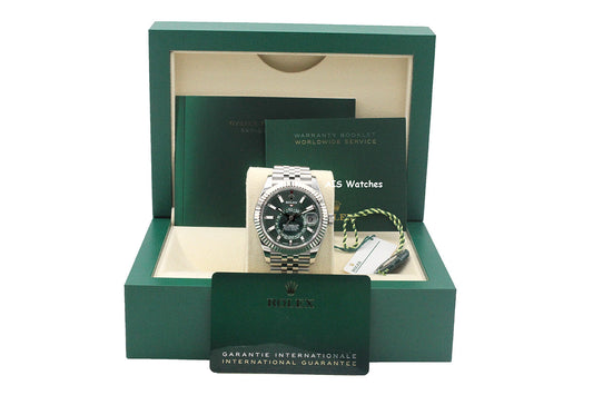 Rolex 326934 Sky-Dweller Stainless Steel Green Dial Jubilee 2024 Box & Papers