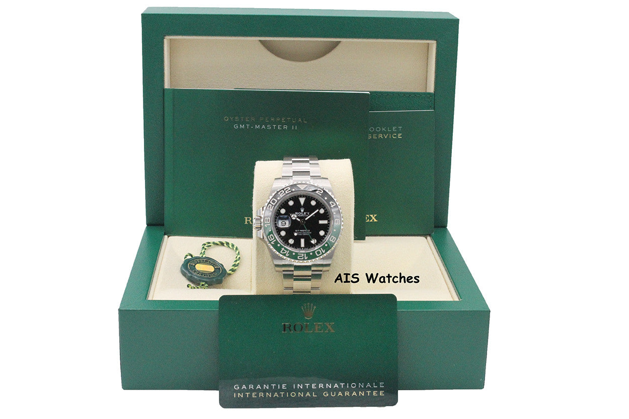BNIB Rolex GMT Master II 126720VTNR Sprite Lefty Oyster Black / Green B&P