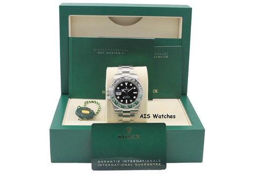 BNIB Rolex GMT Master II 126720VTNR Sprite Lefty Oyster Black / Green B&P