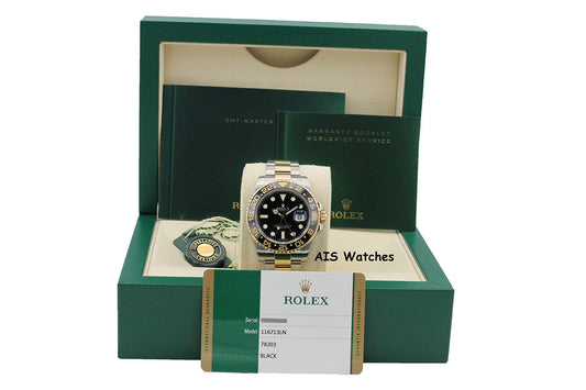Rolex GMT Master II 18K/SS 116713LN 40MM Black Dial 2016 Box & Paper