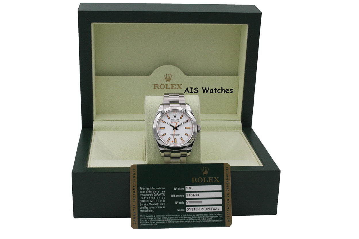 Rolex Milgauss 116400 White Dial Box & Papers – AIS Watches