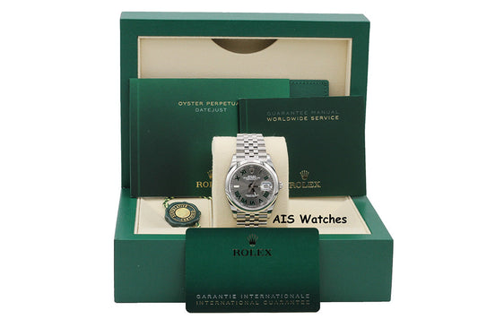 BNIB Rolex Datejust 36MM 126200 Slate Roman Dial Jubilee Box & Papers