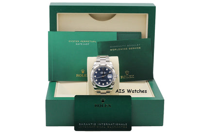 BNIB Rolex Datejust 41MM 126334 Blue Diamond Dial Oyster Box & Papers