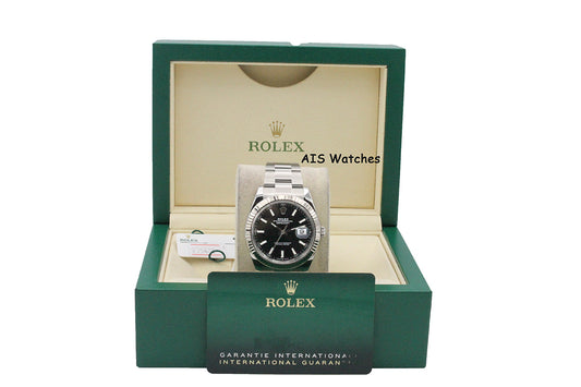 Rolex Datejust 41MM 126334 Black Stick Dial Oyster Box & Papers