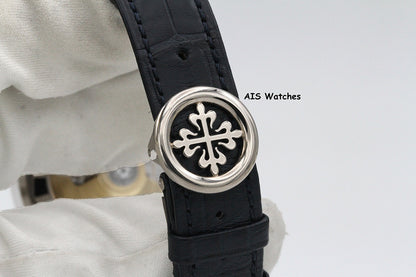 Patek Philippe 5930G World Time Chronograph White Gold Blue Dial Box & Paper