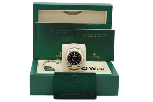 BNIB Rolex 124273 Explorer 1 36MM 18K Yellow Gold / Stainless Steel Box & Paper