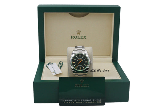 Rolex Milgauss 116400GV Black Dial / Green Crystal 2021 Box & Papers