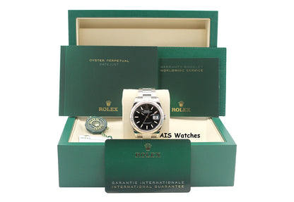 Rolex Datejust 36MM 126234 Oyster Black Stick Dial Stainless Steel B&P