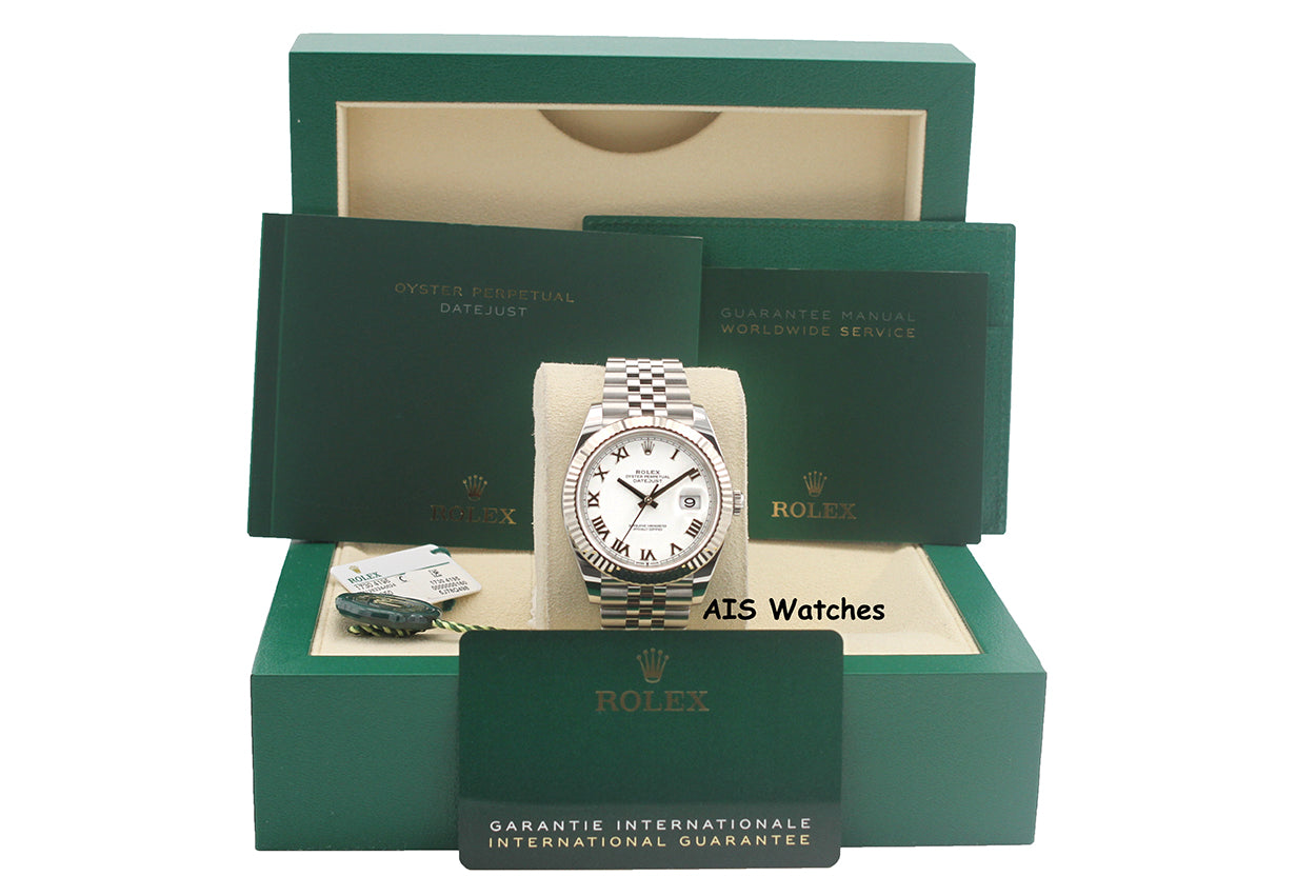 Rolex Datejust 41MM 126334 White Roman Dial Jubilee 2022 Box & Papers