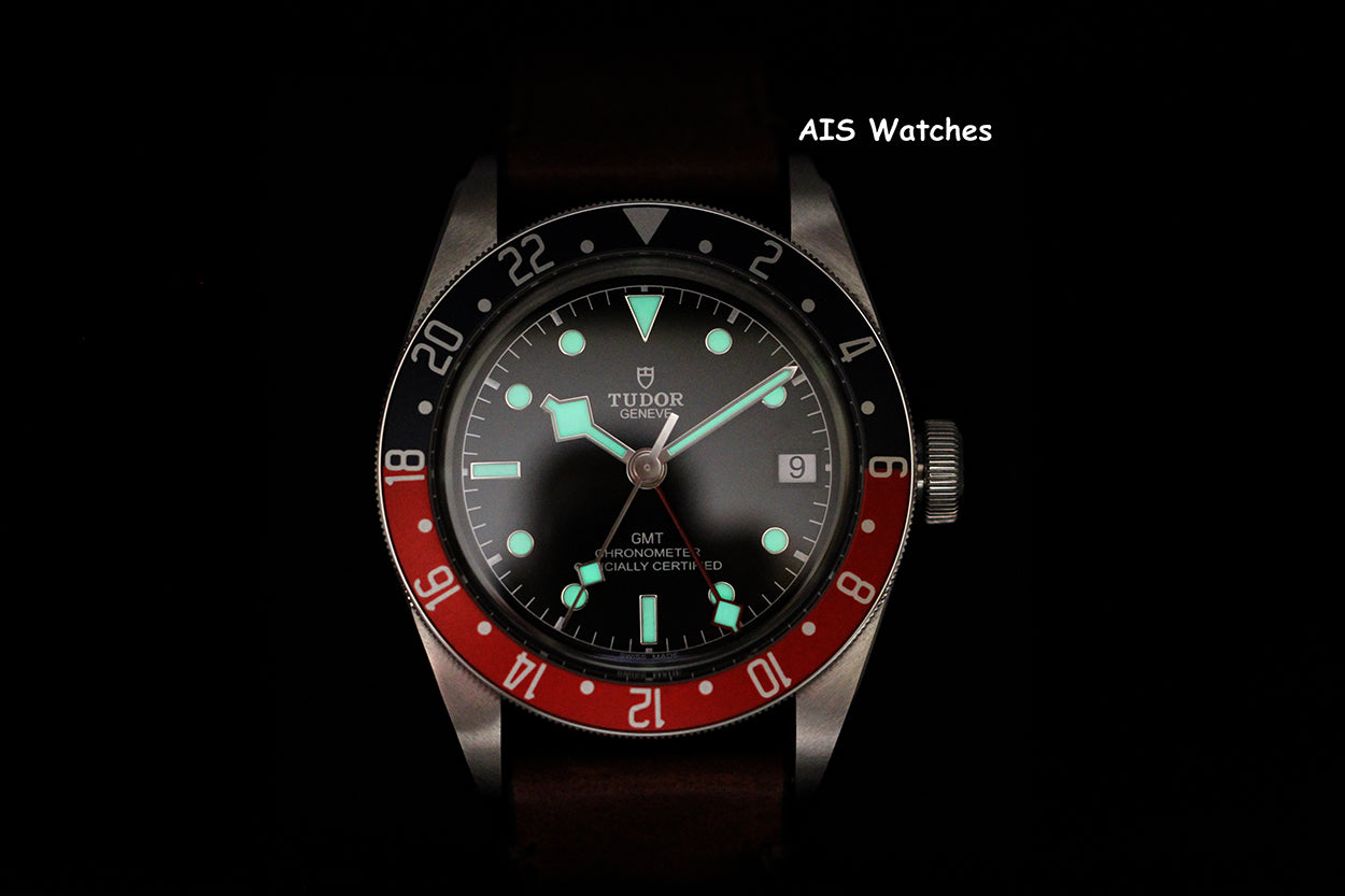 Tudor 79830RB Black Bay GMT Pepsi Stainless Leather Strap Box & Paper