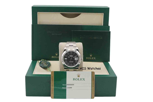 Rolex Datejust II 41MM 116300 Black Roman Dial Stainless Steel Box & Papers