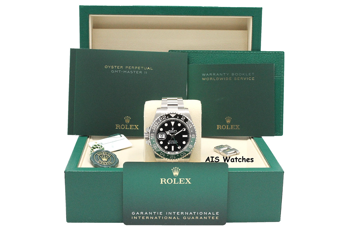 BNIB Rolex GMT Master II 126720VTNR Sprite Lefty Oyster Black / Green B&P