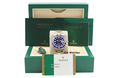 Rolex Submariner 18K YG/SS 116613LB SunBurst Blue Dial Ceramic 40MM 2018 B&P
