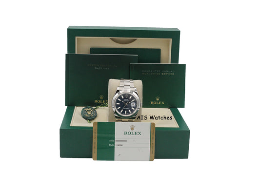 Rolex Datejust II 41MM 116300 Blue Stick Dial Stainless Steel Box & Papers