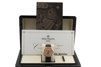 BNIB Patek Philippe Perpetual Calendar 5320G White Gold Rose Dial Box & Papers