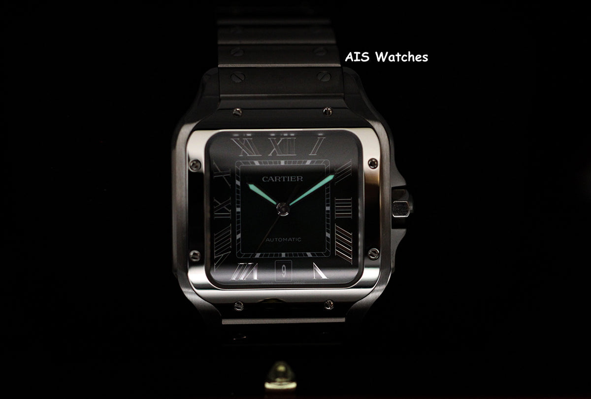 BNIB Cartier Santos De Cartier Large Steel WSSA0062 Green Dial 39.8MM B&P