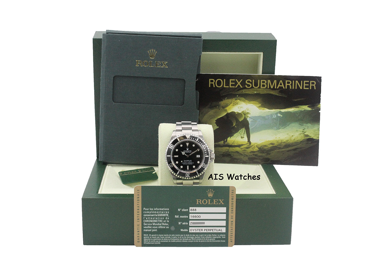 Rolex Sea Dweller 16600 SD Z Serial 40MM No Hole Case / SEL B&P