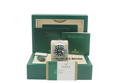 Rolex Submariner 116610LV HULK Green Dial and Ceramic Bezel 2016 Box & Paper