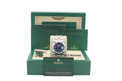 Rolex Datejust 41MM 126300 Blue Stick Dial Oyster Bracelet 2023 B&P