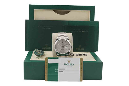 Rolex Datejust II 41MM 116300 Silver Stick Dial Stainless Steel Box & Papers