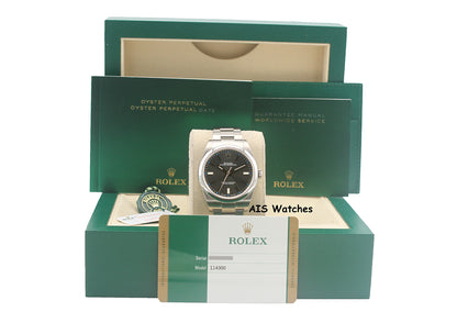 Rolex 114300 Oyster Perpetual 39MM Rhodium Dial 2017 Box & Papers