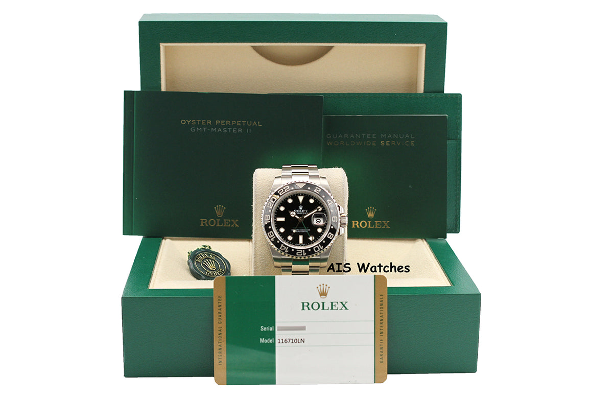 Rolex 116710LN GMT Master II Black Ceramic Insert 2016 Box & Papers