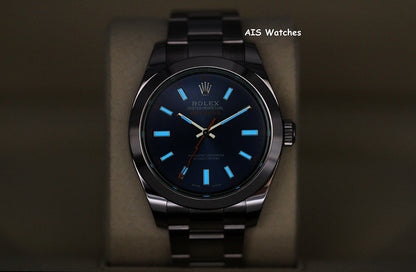 Rolex Milgauss Z-BLUE 116400GV Green Crystal Blue Dial 2023 Box & Papers