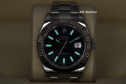 Rolex Datejust II 41MM 116334 Blue Stick Dial Stainless Steel 2017 Box & Papers