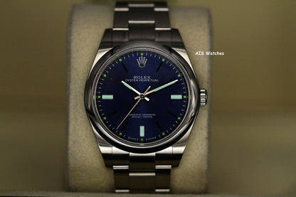 Rolex 114300 Oyster Perpetual 39MM Blue Dial 2018 Box & Papers