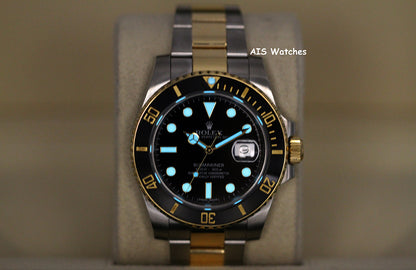 Rolex Submariner 18K YG/SS 116613LN Black Dial Ceramic 40MM 2015 B&P