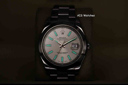 Rolex Datejust II 41MM 116300 Silver Stick Dial Stainless Steel Box & Papers