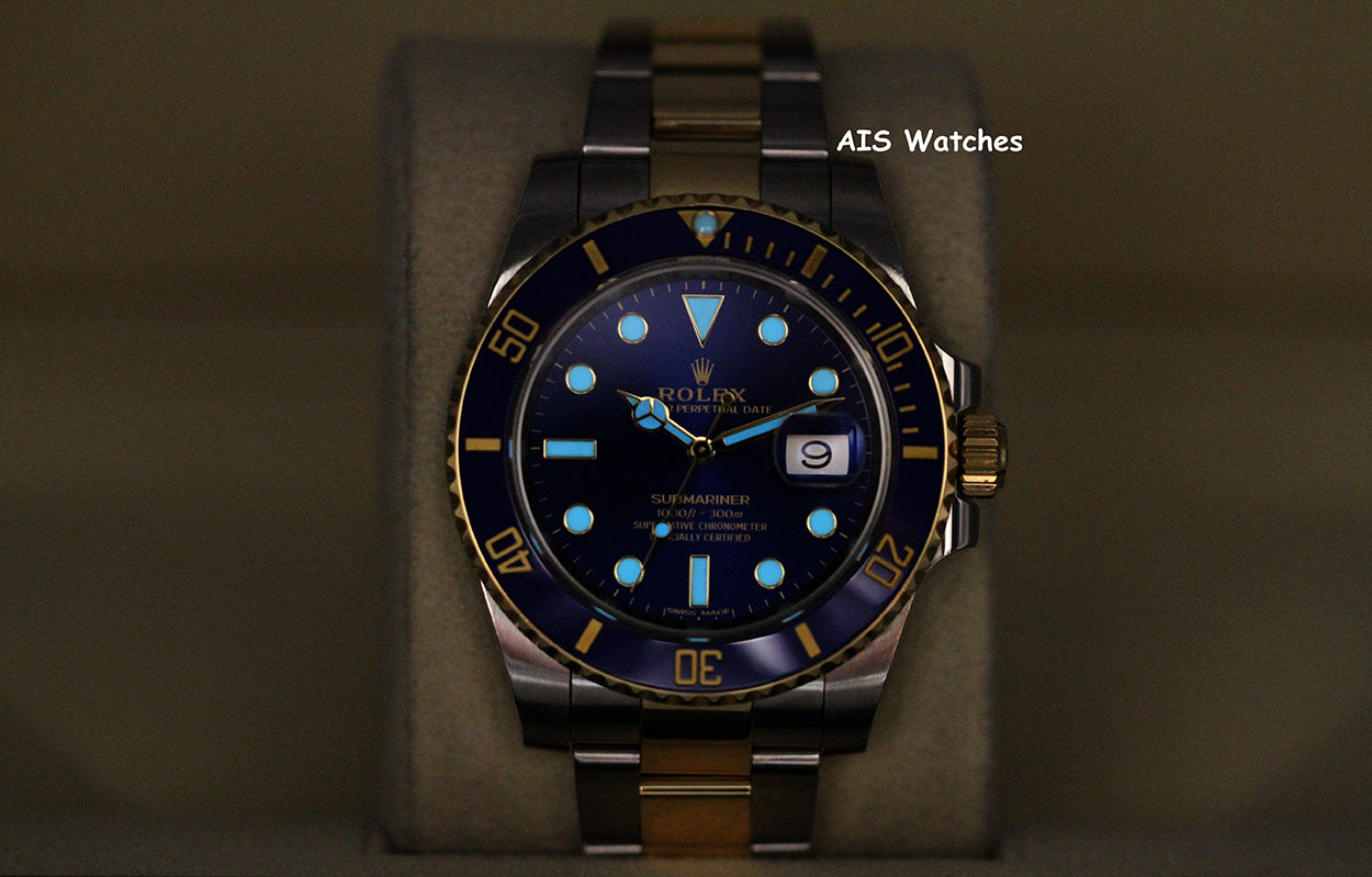Rolex Submariner 18K YG/SS 116613LB SunBurst Blue Dial Ceramic 40MM 2020 B&P