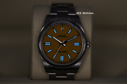Rolex 124300 Oyster Perpetual 41 MM Yellow Dial 2022 Box & Papers