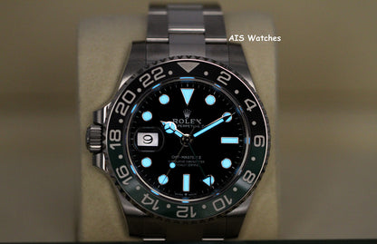 BNIB Rolex GMT Master II 126720VTNR Sprite Lefty Oyster Black / Green B&P