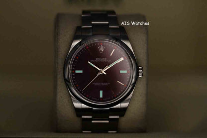 Rolex 114300 Oyster Perpetual 39MM Purple Dial 2018 Box & Papers