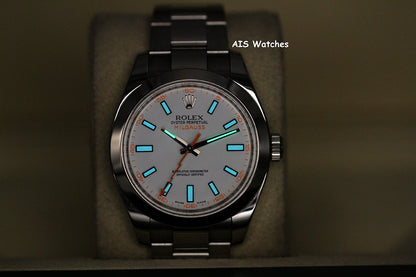 Rolex Milgauss 116400 White Dial M Serial Box & Papers