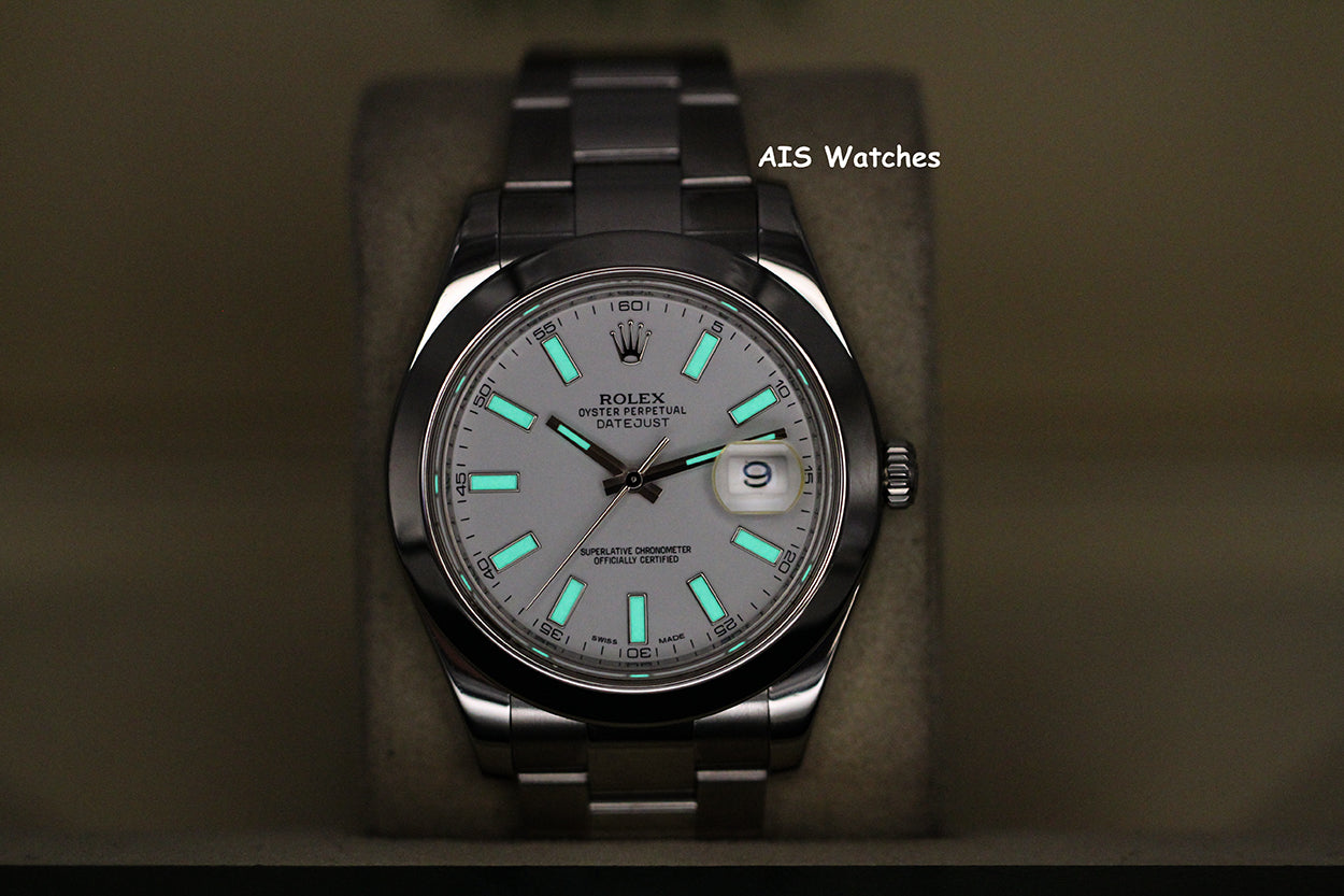 Rolex Datejust II 41MM 116300 White Stick Dial Stainless Steel Box & Papers