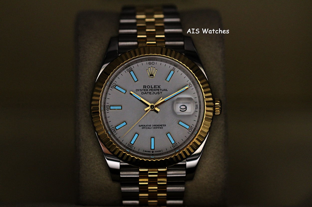 Rolex 126333 DateJust 41MM 18K YG/SS White Stick Dial Jubilee 2020 B&P