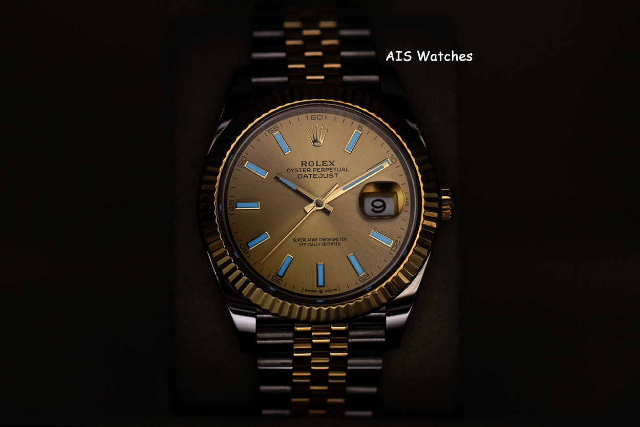 Rolex 126333 DateJust 41MM 18K YG/SS Champagne Stick Dial Jubilee Bracelet B&P