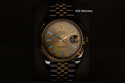 Rolex 126333 DateJust 41MM 18K YG/SS Champagne Stick Dial Jubilee Bracelet B&P