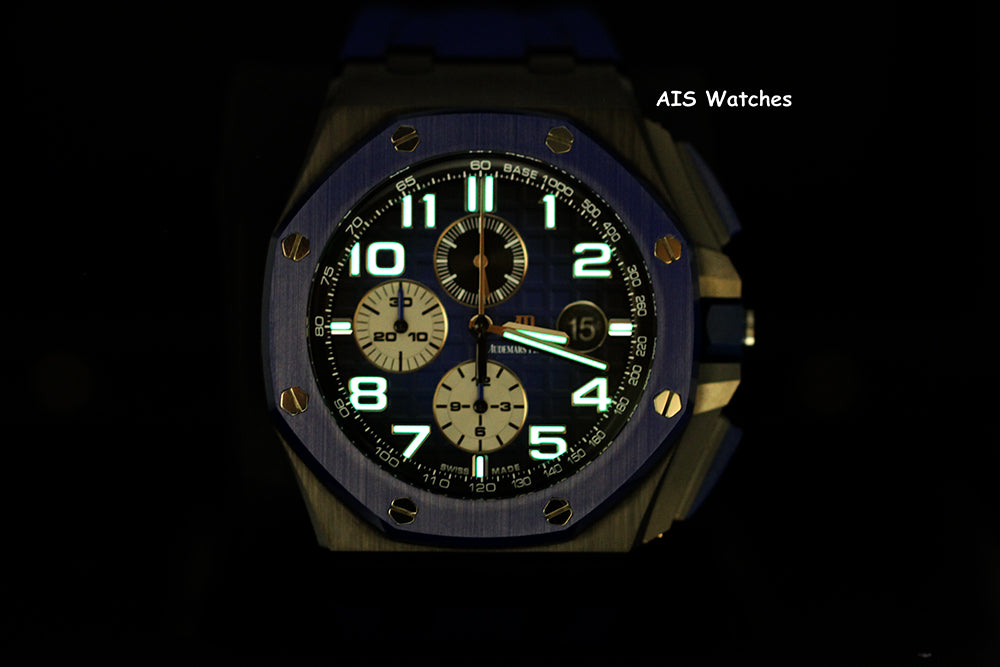 Audemars Piguet Royal Oak 26405CE.00.A030CA.01 Offshore Chrono BLUE Ceramic B&P