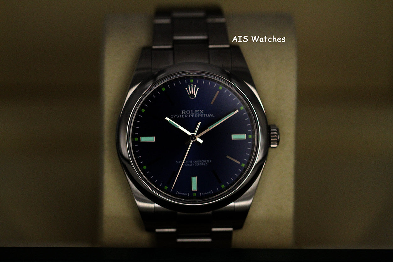 Rolex 114300 Oyster Perpetual 39MM Blue Dial 2018 Box & Paper
