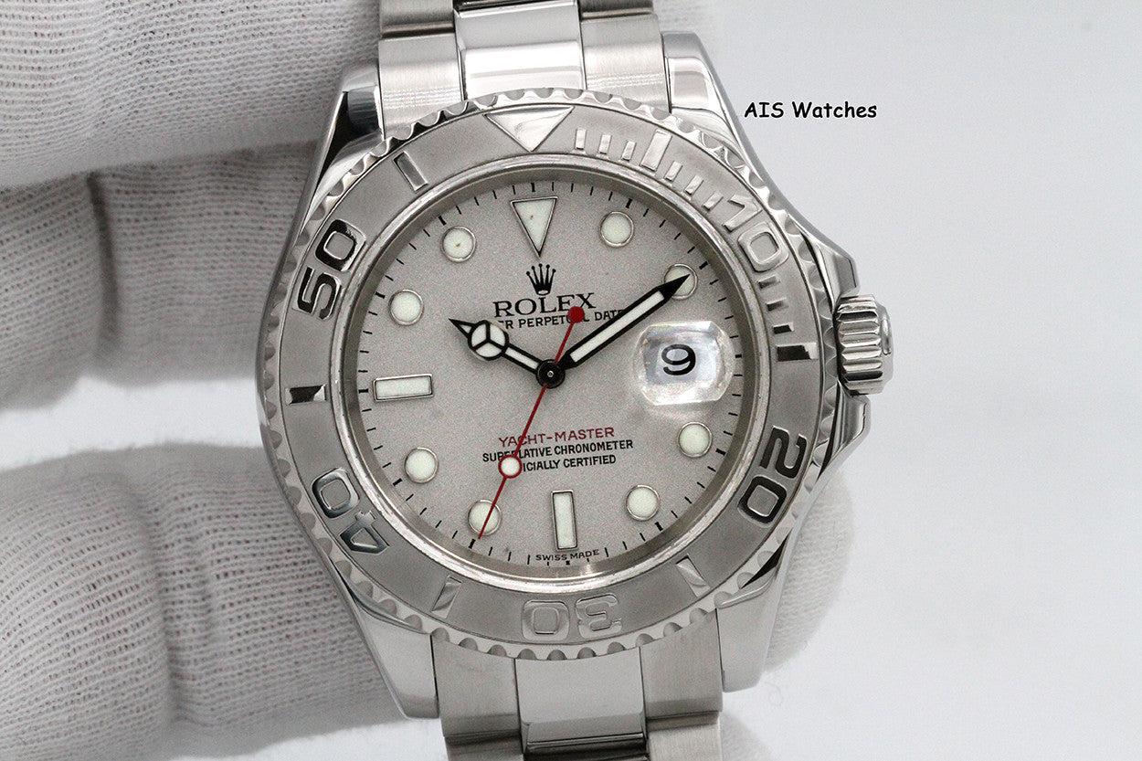 Rolex YachtMaster 16622 Platinum Dial D Serial Box & Papers