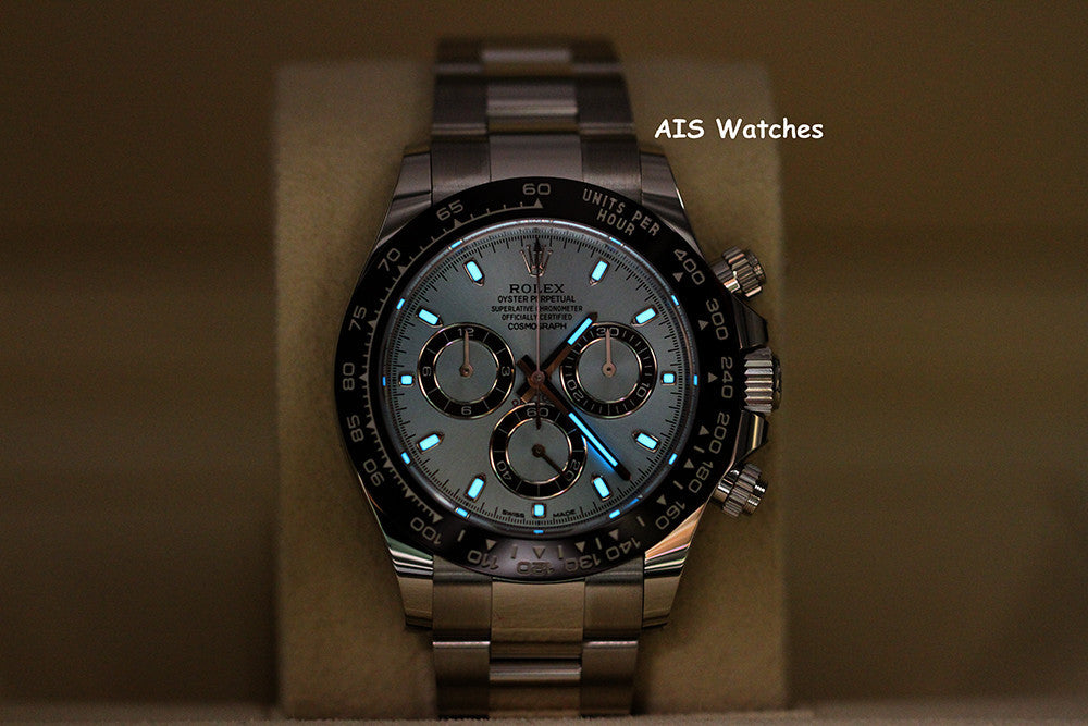 BNIB Rolex 116506 Platinum Daytona Cosmograph Ice Blue Dial Platona Box & Papers