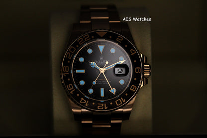 Rolex 126715 CHNR GMT Master II 18K Rose Gold RootBeer Ceramic 2023 Box & Papers