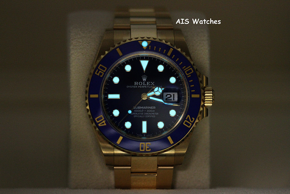 BNIB Rolex Submariner Ceramic 126618LB 41MM 18K Yellow Gold Sunburst Blue Dial Box & Papers