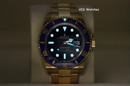 BNIB Rolex Submariner Ceramic 126618LB 41MM 18K Yellow Gold Sunburst Blue Dial Box & Papers
