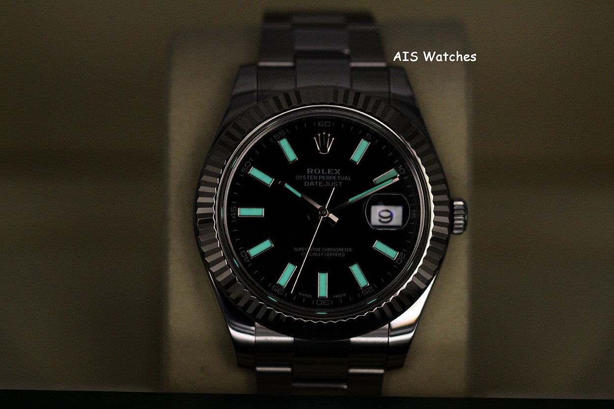Rolex Datejust II 41MM 116334 Black Stick Dial Stainless Steel Box & Papers