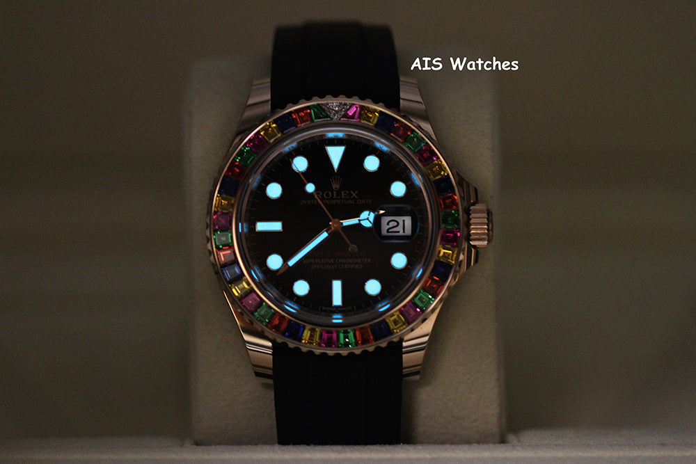 Rolex Yachtmaster 116695SATS Gem Set Bezel Everose Gold OysterFlex Strap B&P